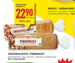 Willys ORIGINALROST, FIBERROST erbjuda