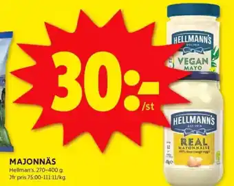 ICA Kvantum HELLMANN'S Majonnäs erbjuda