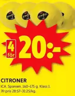 ICA Kvantum Citroner erbjuda
