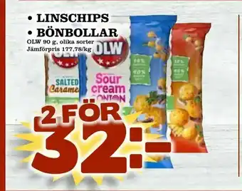 Bonum Matmarknad Linschips • bönbollar erbjuda
