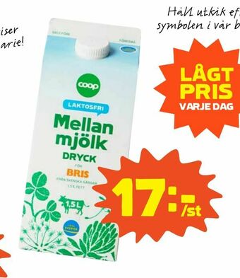 Coop Mellanmjölk laktosfri erbjuda