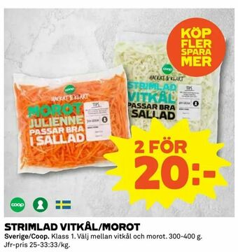 Coop Extra Strimlad vitkål/morot erbjuda