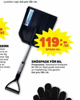 Snöspade för bil