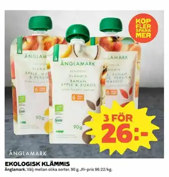Coop Konsum Ekologisk klämmis erbjuda