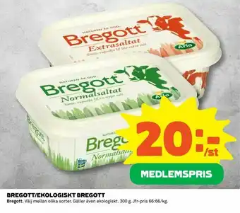 Coop Daglivs Bregott/ekologiskt bregott erbjuda