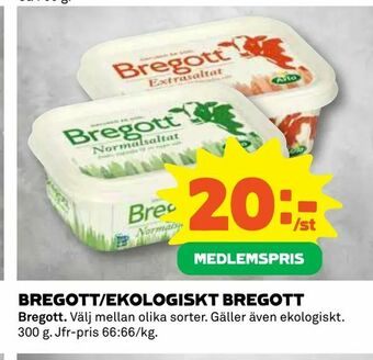 Coop Daglivs Bregott/ekologiskt bregott erbjuda