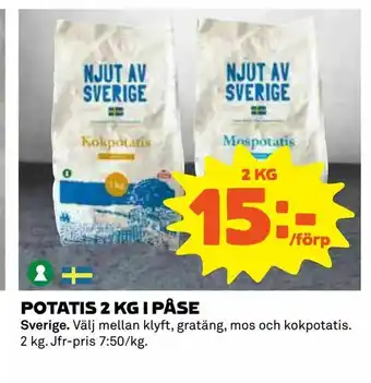 Coop Daglivs Potatis 2 kg i påse erbjuda