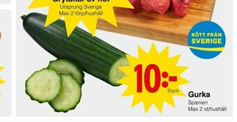 Matöppet Gurka erbjuda