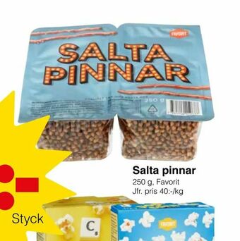 Matöppet Salta pinnar erbjuda