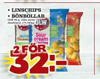 Linschips • bönbollar