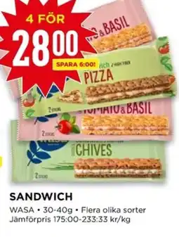 Willys WASA Sandwich erbjuda