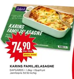 Willys DAFGÅRDS Karins familjelasagne erbjuda