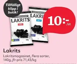Hemköp Lakrits erbjuda