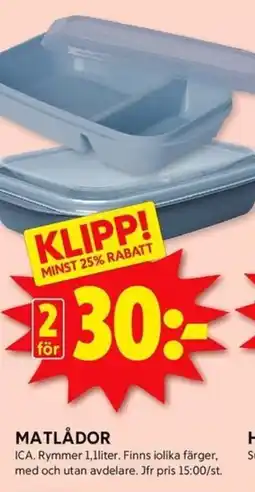 ICA Kvantum Matlådor erbjuda