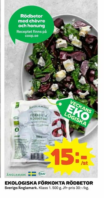 Coop Ekologiska förkokta rödbetor erbjuda