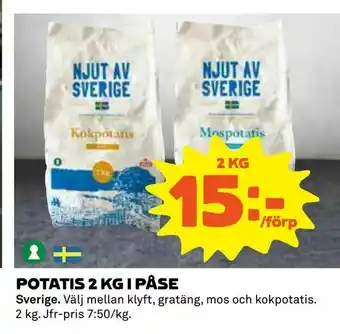 Coop Potatis 2 kg i påse erbjuda