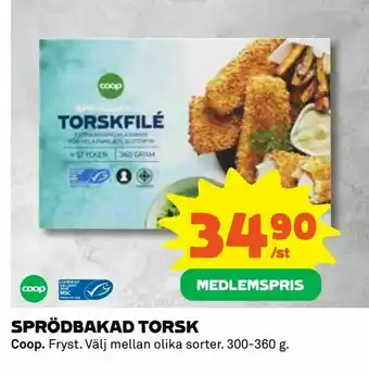 Coop Sprödbakad torsk erbjuda