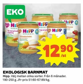 Coop Ekologisk barnmat erbjuda