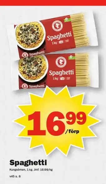 Pekås Spaghetti erbjuda