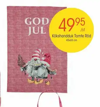 Kökshandduk Tomte Röd