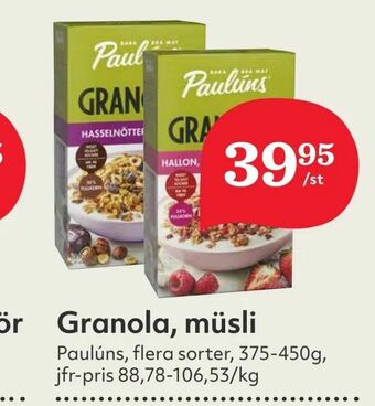 Hemköp Granola, müsli erbjuda