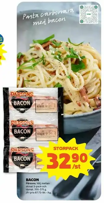 Stora Coop Pasta carbonara med bacon erbjuda