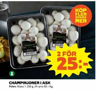 Coop Extra Champinjoner i ask erbjuda