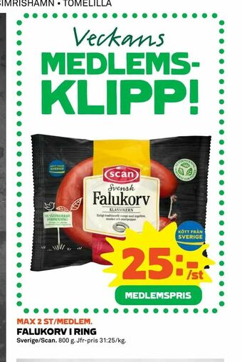 Coop Extra Falukorv i ring erbjuda