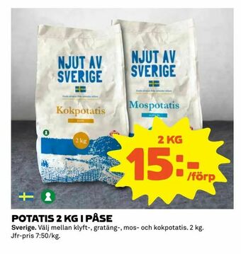 Coop Extra Potatis 2 kg i påse erbjuda