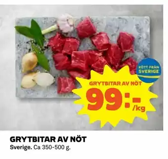 Grytbitar av nöt