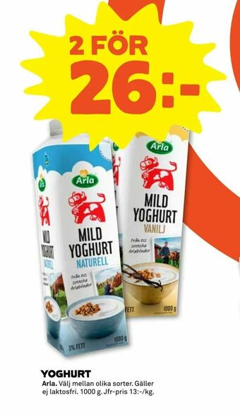 Stora Coop Yoghurt erbjuda