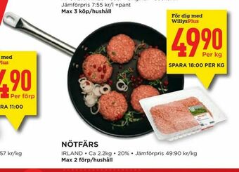 Willys Nötfärs erbjuda