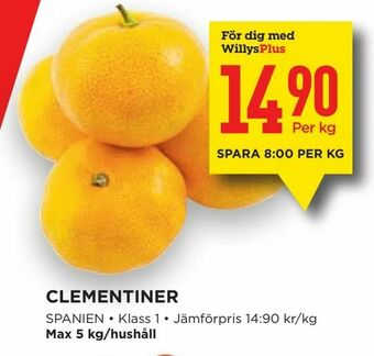 Willys Clementiner erbjuda