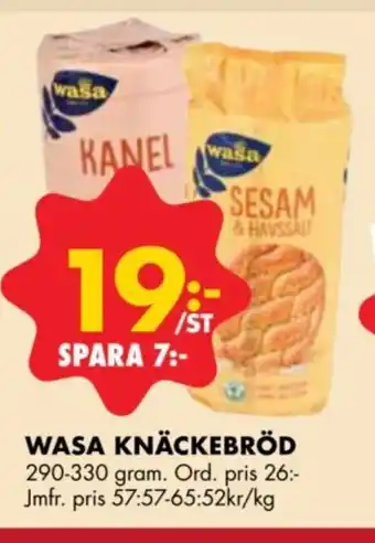 ÖoB Wasa knäckebröd erbjuda