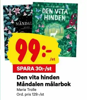 City Gross Den vita hinden Måndalen målarbok erbjuda