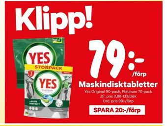 City Gross Maskindisktabletter erbjuda