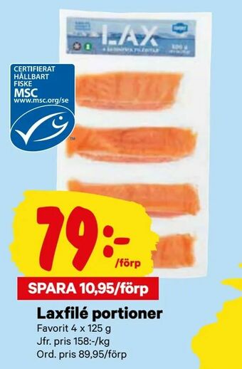 City Gross Laxfilé portioner erbjuda