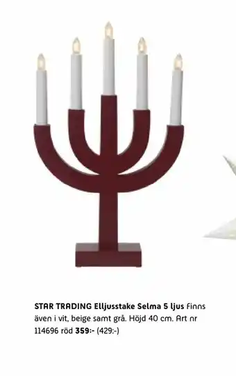 Elon STAR TRADING Elljusstake Selma 5 ljus erbjuda