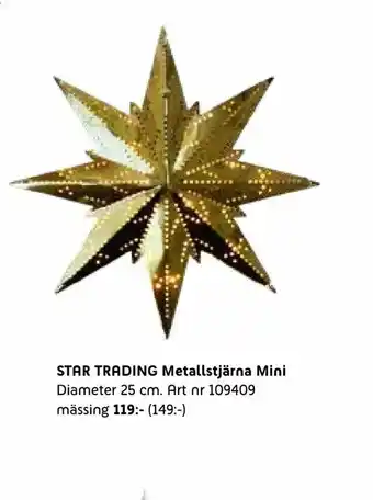 Elon STAR TRADING Metallstjärna Mini erbjuda