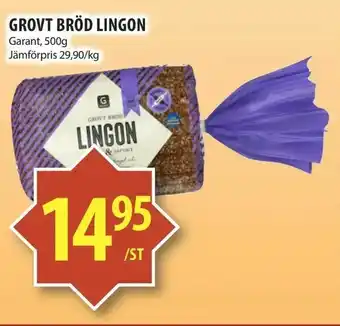 Grovt bröd lingon