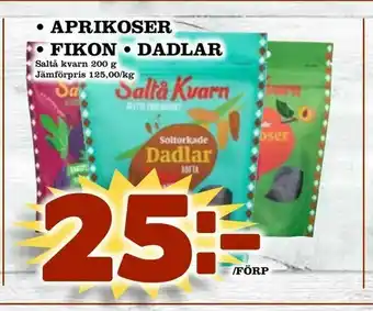 Matvärlden Tensta Aprikoser • fikon • dadlar erbjuda