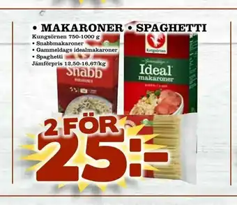 Matvärlden Tensta makaroner • spaghetti erbjuda