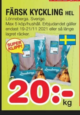 Nya Pulsen Färsk kyckling hel erbjuda