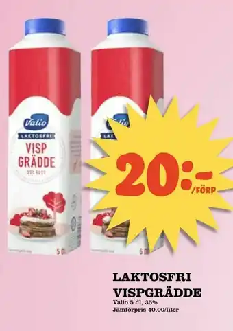Nya Pulsen Laktosfri vispgrädde erbjuda