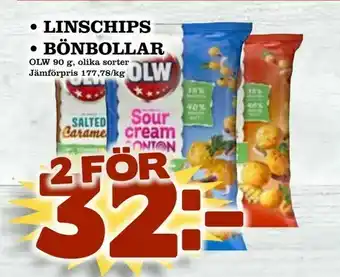 Linschips • bönbollar