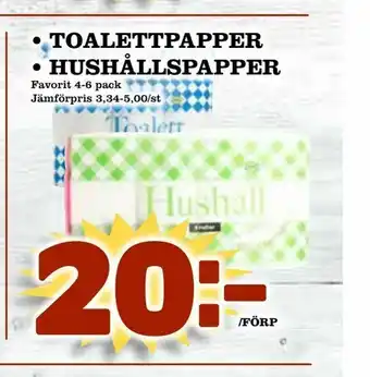 Toalettpapper • hushållspapper