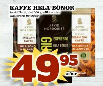 Supergrossen Kaffe hela bönor erbjuda