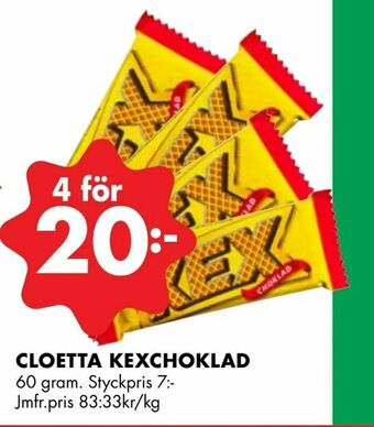ÖoB Cloetta kexchoklad erbjuda