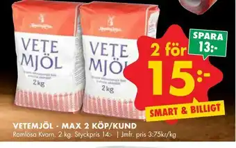 ÖoB Vetemjöl - max 2 köp/kund erbjuda