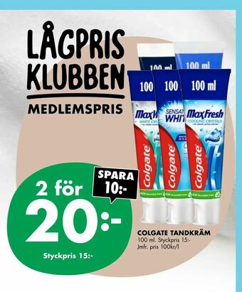 ÖoB Colgate tandkräm erbjuda